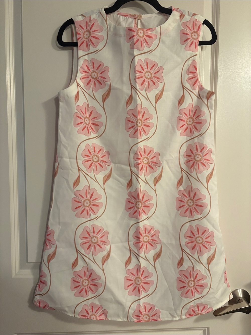 Commense Pink Floral Shift Dress on White
